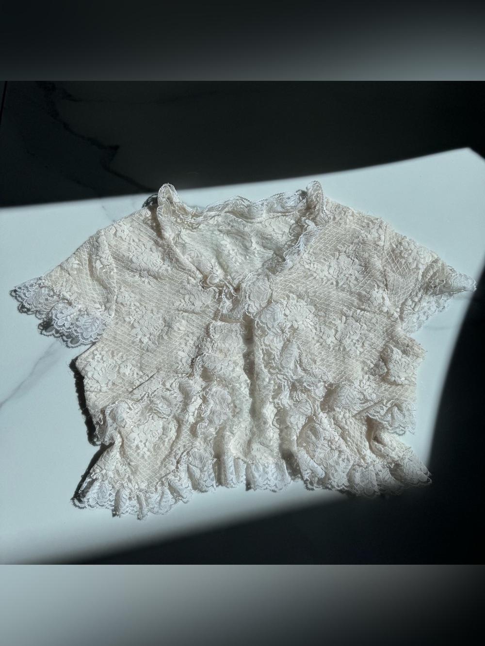 Delicate Off-White Lace Bolero Size Small